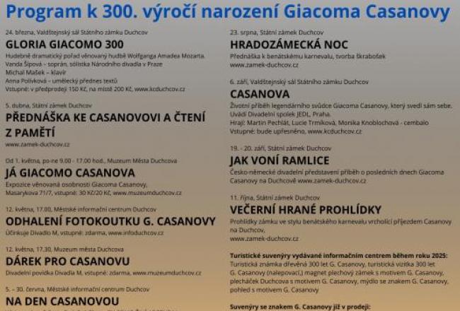 PROGRAM K 300. VÝROČÍ NAROZENÍ GIACOMA CASANOVY