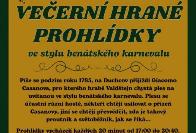 VEČERNÍ HRANÉ PROHLÍDKY
