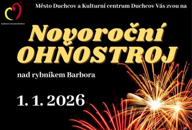 NOVOROČNÍ OHŇOSTROJ NAD RYBNÍKEM BARBORA V DUCHCOVĚ